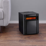 Amazon Basics Portable Space Heater with Remote Control, Adjustable Thermostat, Indoor Use, Energy-Saving Setting, LED Display 1500W, 11.4"D x 14.5"W x 14.7"H, Black