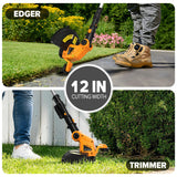 12" Electric Weed Wacker (No Battery) Compatible with Dewalt 20V Max Battery, Automatic Line Feed Weed Eater Battery Powered, Cordless String Trimmer with 4 Line Spools for Lawn, Garden