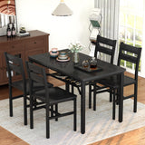 Hooseng Dining Table Set for 4, Wood Kitchen Table Chairs Set with Storage