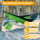 NATUREFUN Ultra-Light Travel Camping Hammock | 300kg Load Capacity,(275 x 140 cm) Breathable,Quick-Drying Parachute Nylon | 2 x Premium Carabiners,2 x Nylon Slings Included | Outdoor Indoor Garden