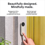 Google Nest Doorbell - (Wired, 2nd Gen) - Wired Video Doorbell Camera - Doorbell Security Camera - Linen