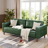 GarveeHome 3-Seater Sofa Couch, 83" Wide Faux Leather Couch with Deep Seats