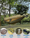 Camping Hammock-Hammocks with Net and Rain Fly Tarp - Portable Single &Double Lightweight Nylon Parachute Hammocks Sunyear