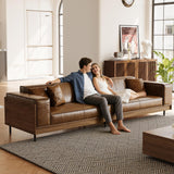 NessCarsti 111.81" Mid-Century Modern 4-Seater Sofa Couch with Low Back