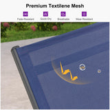 PURPLE LEAF Patio Chaise Lounge with Wheels, Fade-Resistant, Navy