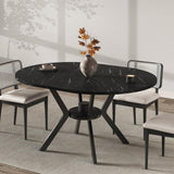 MECHYIN 42"-58" Extendable Round Dining Table for 4-6