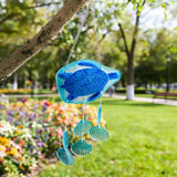 20 Inch Glass Sea Turtle Wind Chime Outdoor Beach House Decor