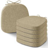 Set of 6 Chair Cushions for Metal Dining Chairs 14x14 Chair Pads with Ties Non Slip Thick Seat Cushions