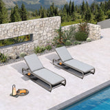 PURPLE LEAF 1 Piece Patio Chaise Lounge Luxury Heavy-Duty Gray