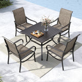 MFSTUDIO Patio Table and Chairs Set of 4, Textilene High Back Chairs