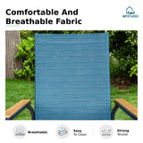 MFSTUDIO Stackable Patio Dining Chairs Set of 4, Aluminum & Textilene, Blue