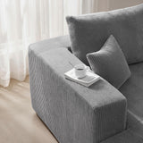 115" Modular Cloud Boneless Couch, L-Shaped Sectional Sofa with Ottoman