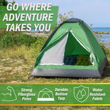 2-Person Camping Tent - Shelter with Rain Fly and Carrying Bag - Lightweight Outdoor Tent for Backpacking, Hiking, and Beach by Wakeman (Green)