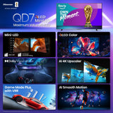 Hisense 50" Class QD7 Series Mini-LED 4K UHD Smart Fire TV (50QD7QF, 2025 Model) - QLED, HDR10+, Dolby Vision, Dolby Atmos, Game Mode Plus, ALLM, Alexa Built in with Voice Remote, Streaming TV, Black