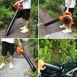 2-in-1 Leaf Blower and Leaf Vacuum with Bag, 425-CFM Airflow, 2-HP 2-Cycle Gas Handheld Leaf Blower for Lawn Care(Orange)