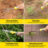 Garden Tool Sets, 10 Piece Heavy Duty Gardening Tool Set, Stainless Steel Gardening Hand Tools with Garden Tool Bag