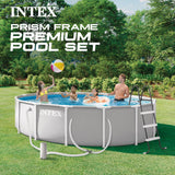 INTEX Prism Frame 15 ft x 42 in Above Ground Pool Set, Round Swimming Pool with Steel Frame, 1000 GPH Cartridge Filter Pump, Ladder, Cover, & Ground Cloth