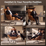 Big and Tall Office Chair, Flip Armrests for Pets & Cross Legged Sitting