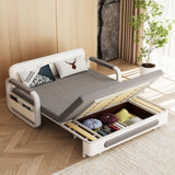 NessCarsti 62.2" W Convertible Pull-Out Sleeper Sofa Couch with Storage