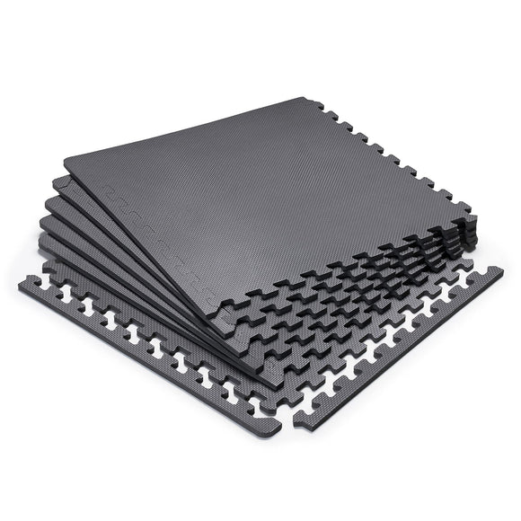 Marcy Interlocking Waterproof Flooring Mat for Exercise Equipment & Accessories MAT-20,Black MARCY