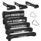 Long Resistance Bands for Working Out Men and Women - Set of 5 Pull-Up Bands, Rubber Handles and Door Anchor - Workout Bands Resistance for Men - Exercise Bands Resistance Bands Set
