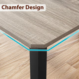 Dining Table for 6-8 People, 78.7" Long Kitchen Table with Sturdy Metal Frame & Seats 6 Rectangular Counter for Dinner