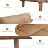 GarveeHome 3-Seater Sofa Couch, 83" Wide Faux Leather Couch with Deep Seats