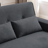 Jarenie 48" Small Loveseat Sofa, Mid Century Modern Love Seat with Back Cushions and Plastic Legs, 2 Seater Couches for Living Room, Bedroom, Small Spaces, Dark Grey