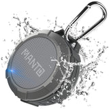 MANTO Bluetooth Speaker IPX5 Waterproof Portable Shower Speaker, 12H Battery, Bluetooth & Micro SD Playback (Up to 32GB, Card Not Included), Compact Design for Travel, Camping, Hiking, and Home