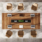 Tribesigns 8FT Large Conference Table for 10 People, Industrial 94.5-Inch Meeting Table