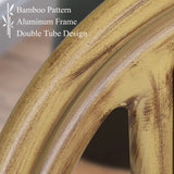 PURPLE LEAF French Bistro Armless Chairs Set of 2, Bamboo Finish, Blue