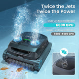 AIPER Scuba X1 Cordless Pool Robot with Powerful Suction, Double Filtration and Wireless Charging Dock, Floor/Wall/Waterline Cleaning, 185 Mins Runtime for Above & In-Ground Pools, Dark