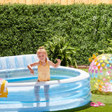 Intex Swim Center Inflatable Above Ground Outdoor Round Family Swimming Pool with Built-in Relaxing Bench, Cupholders & Secure Vinyl Pool Cover, Blue