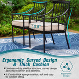 PHI VILLA 7 Piece Patio Dining Set, 64" Steel Table
