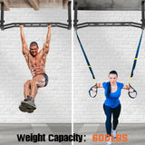 HWOOUSA 48" Ceiling Mount Pull Up Bar - Heavy Duty Multi-Grip Chin Up Bar for Garage/Home Gym and Strength Training, Adjustable Height&Supports to 600 Lbs