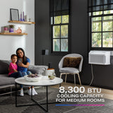GE Profile ClearView Window Air Conditioner 8,300 BTU, WiFi Enabled, Ultra Quiet for Medium Rooms, Full Window View with Easy Installation, 8K Window AC Unit, White (Renewed)