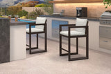 PURPLE LEAF Outdoor Counter Stool Set of 2 Modern Aluminum Stool, Bronze