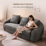 SICOTAS Curved Sofa Couch Bed for Living Room Convertible Futon Cloud Boneless Sleeper Chair Pull Out Floor Couch with Deep Seat Sofa Set Foam No Assembly Required for Bedroom Apartment, Dark Grey