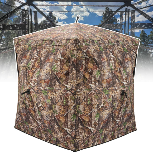 XProudeer Hunting Blind,See Through Ground Blinds with 270 Degree,2-3 Person Pop Up Portable Hunting Blinds,Camouflage Hunting Tent for Deer & Turkey Hunting XProudeer