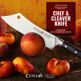 Cutluxe Cleaver Chef Knife – 8" Meat Cleaver Butcher Knife – German Steel Blade, Full Tang, Ergonomic Handle Design – Artisan Series