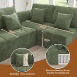 140''Modular Sectional Couches for Living Room, Cloud Boneless Compressed Sectional Sofa