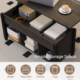 Yaheetech Coffee Table, 41in Lift Top Coffee Table with Storage Hidden Compartment & Shelf, Retro Coffee Center Table with Lift Tabletop for Living Room, Espresso