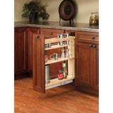 Rev-A-Shelf Pullout Base Cabinet Organizer, Adjustable Shelves for Full Height Kitchen or Vanity Cabinets, Maple Wood, 448-BC19-5C