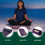 JadeYoga Voyager Yoga Mat - Lightweight & Portable Rubber Yoga Mat - Non-Slip Exercise Mat for Women & Men - Great for Yoga, Home Workout, Gym Fitness, Pilates, Stretching, and More (68" Purple) JadeYoga