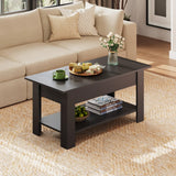 WLIVE Lift Top Coffee Table for Living Room/Dining/Office, Retro Black
