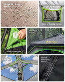 6 Person Instant Tent, Camping Tent Setup in 60 Seconds, Waterproof Pop Up Tents for Camping with Top Rainfly, Instant Cabin Tents with Portable Carry Bag for Family Camp & Hiking, Black + Brown