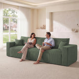 115" Modular Sectional Sofa, 3-Seater Boneless Cloud Couch, Green