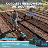 NEWTRY Cordless Electric Tiller Cultivator w/Cultivating Blades & Weed Removal Blades, 550W Brushless Motor for Lawn, Vegetable Garden