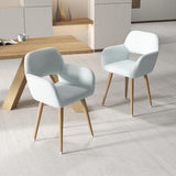 Home Office Desk Chair, Corduroy Vanity Chair 2PCS for Teen Girls, Blue