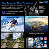 LAGENIO Eagle Pro Mini 5G Rugged Smartphone for Live Streaming Without Wi-Fi, 4K Action Camera, Android 16, 36GB+256GB/1TB, Image Stabilization, 4.0" Display, Dual SIM, NFC, IP69K, Black